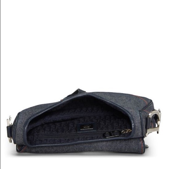 CHRISTIAN DIOR ICONIC RARE DENIM EMBELLISHED SADDLE BAG DIOR HANDBAG - Picture 7 of 8